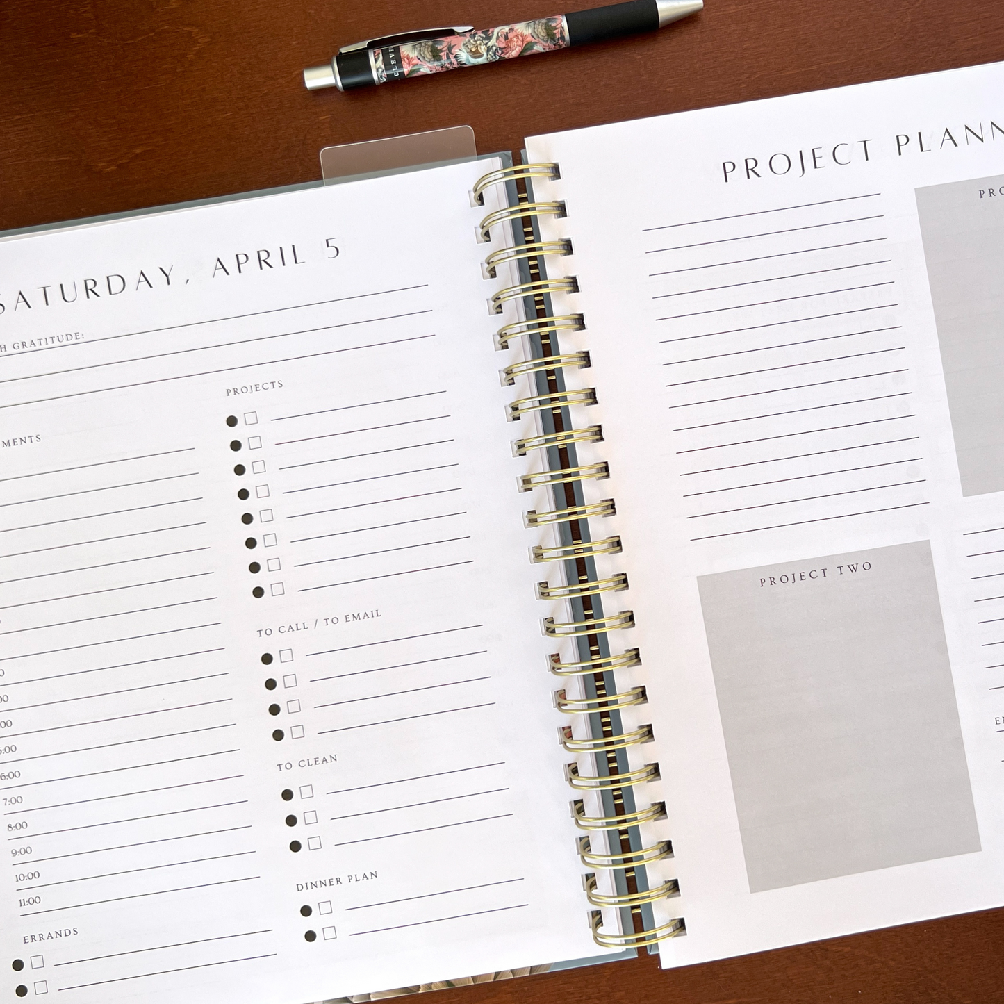 The Daily Dashboard- Dated Quarterly Day Planner