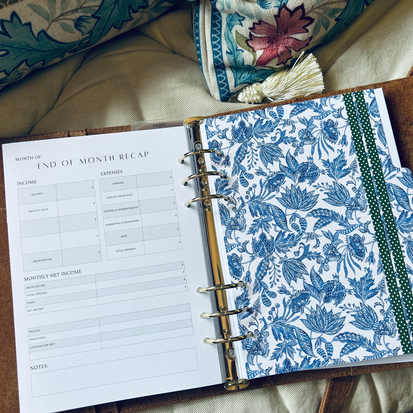 A5 Daily Dashboard Insert Refill for Ring Binder- Quarter 1, 2026