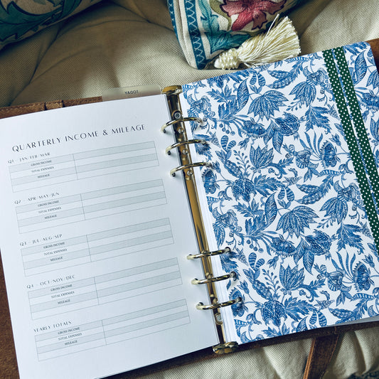 Tab Divider Set for A5 Sized, Ring Binder: Charleston Vine