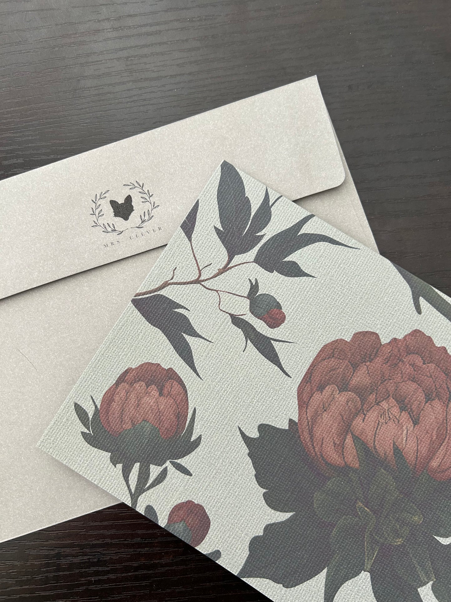 Note Card- Peony Floral Large