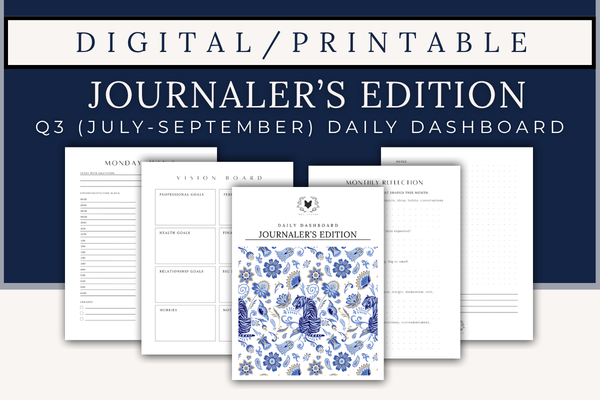 Printable Daily Dashboard - Journaler's Edition - Q3 2026 (Digital Download)