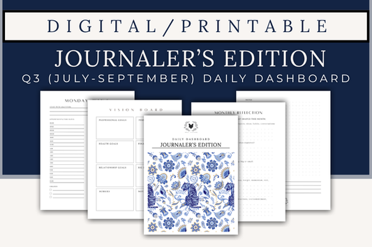 Printable Daily Dashboard - Journaler's Edition - Q3 2026 (Digital Download)
