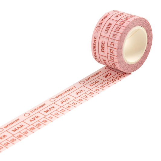 Days & Months Washi Tape - Pink