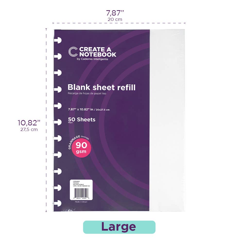 Notebook Refill White 90g Large 8.2 x 11 Inches