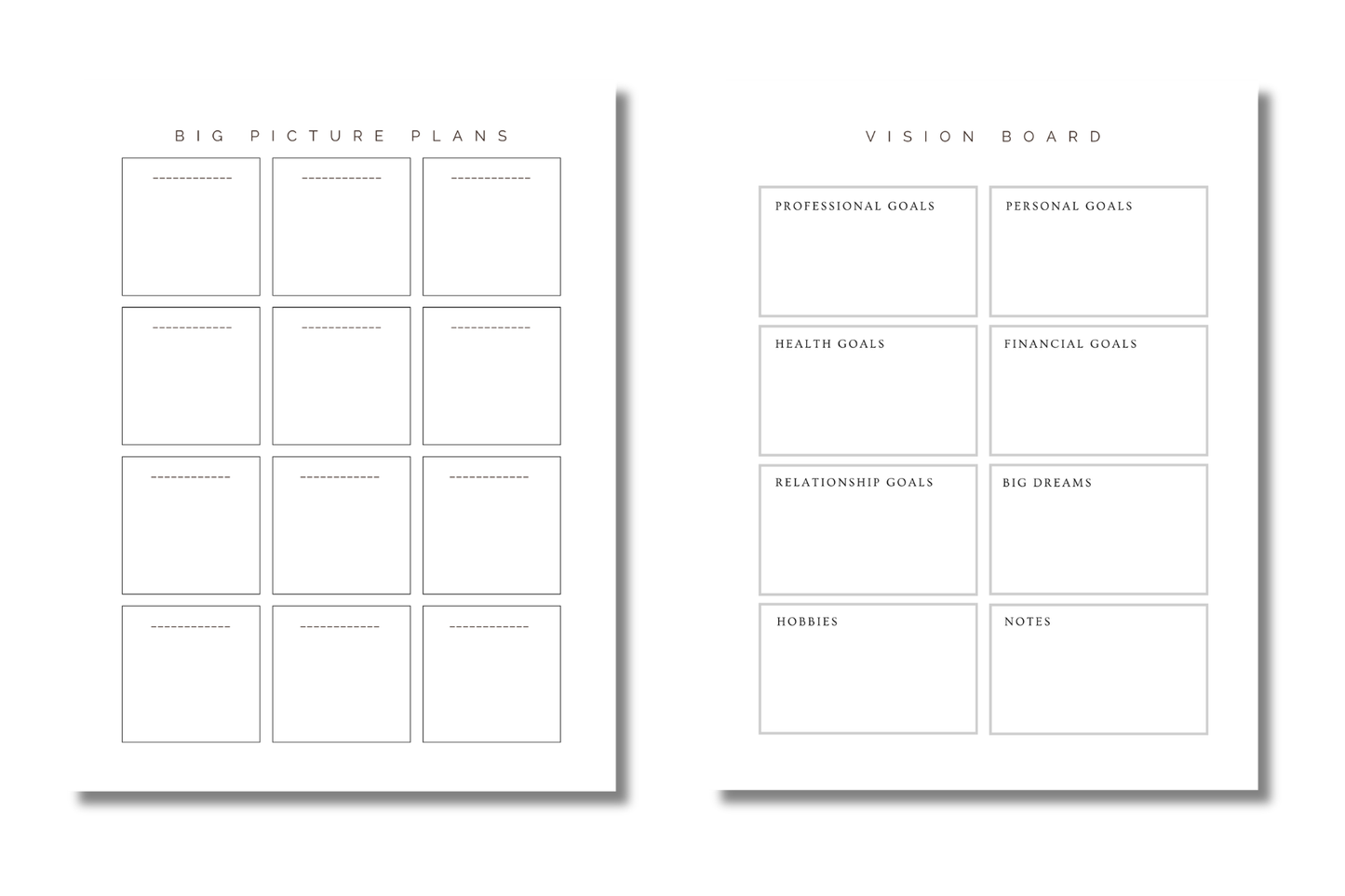 Weekly Dashboard Insert| Undated Letter Size Discbound Annual Planner + Journal