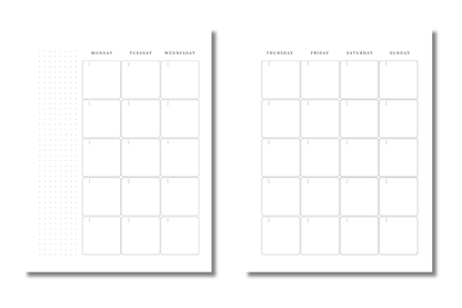 Weekly Dashboard Insert| Undated Letter Size Discbound Annual Planner + Journal