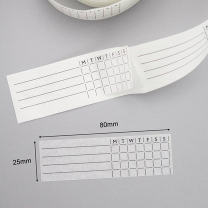Weekly Habit Tracker Writable Washi Stickers