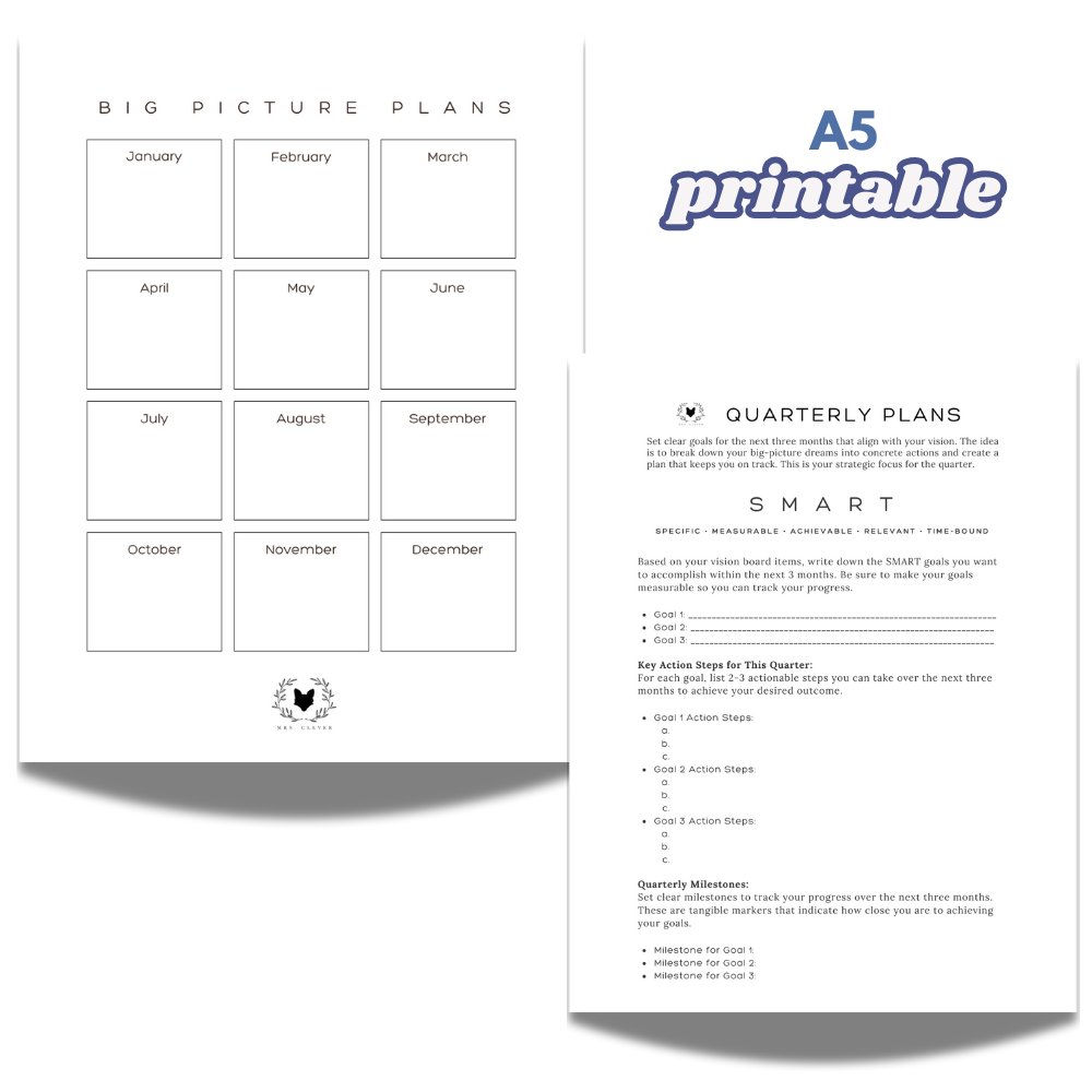 Big Picture Planning Pack: A5 Size (Digital Download)