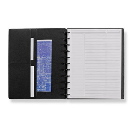Levenger Circa Smooth Sliver Discbound Notebook with Pockets