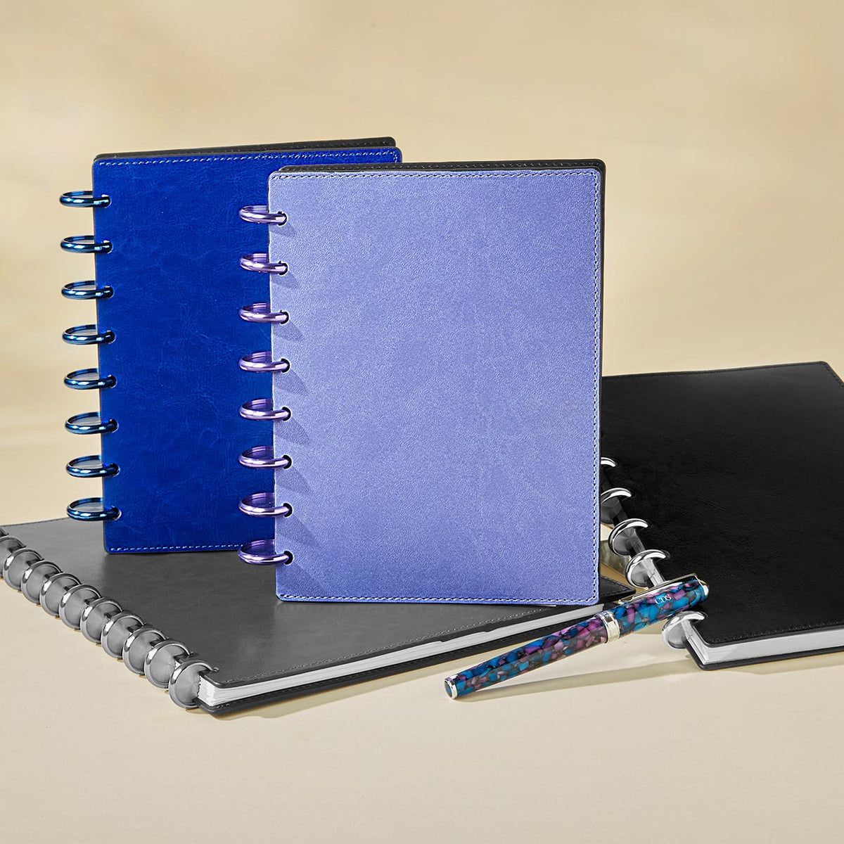 Levenger Circa Smooth Sliver Discbound Notebook with Pockets