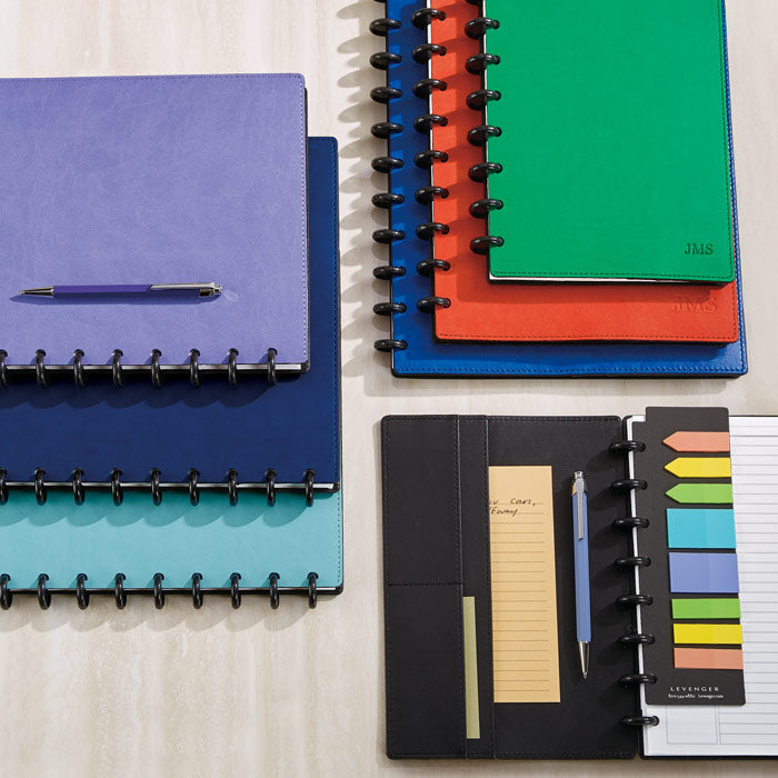 Levenger Circa Smooth Sliver Discbound Notebook with Pockets