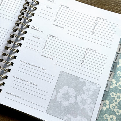 Pre-Order: Weekly Dashboard Student Planner: August 2026- July 2027