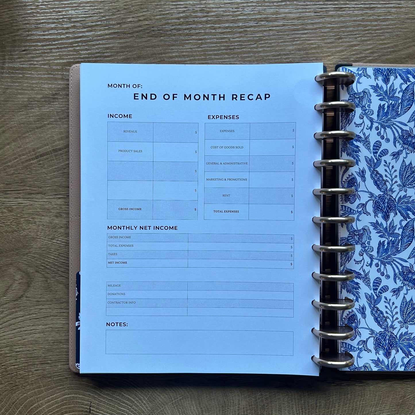 Daily Dashboard Letter Size Business + Home Edition Monthly Pack