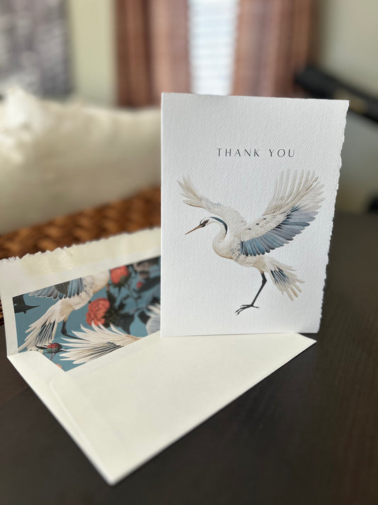 Thank You Card- Crane Large