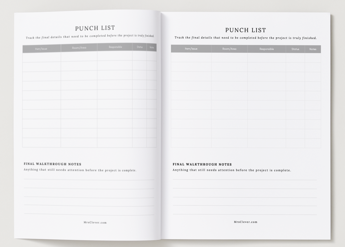 Home Project Planner Insert- Letter Size - (Digital Download)