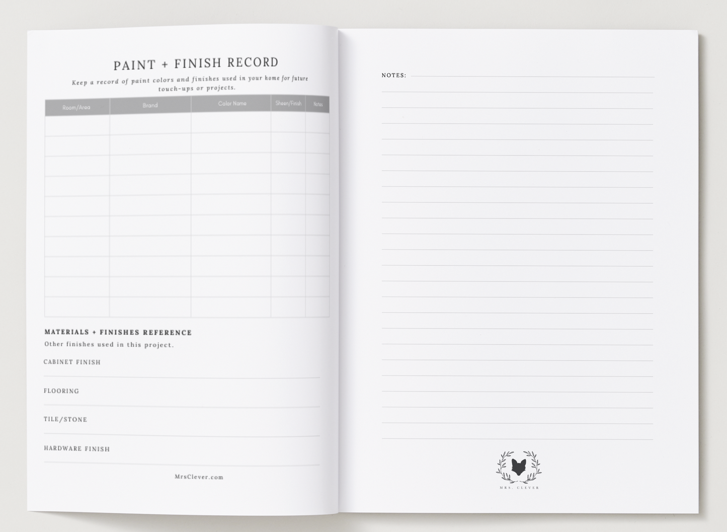 Home Project Planner Insert- Letter Size - (Digital Download)