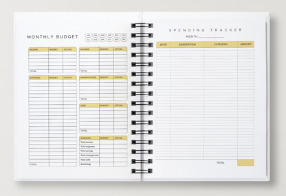 Undated Budget Planner | Spiral-Bound Finance Companion