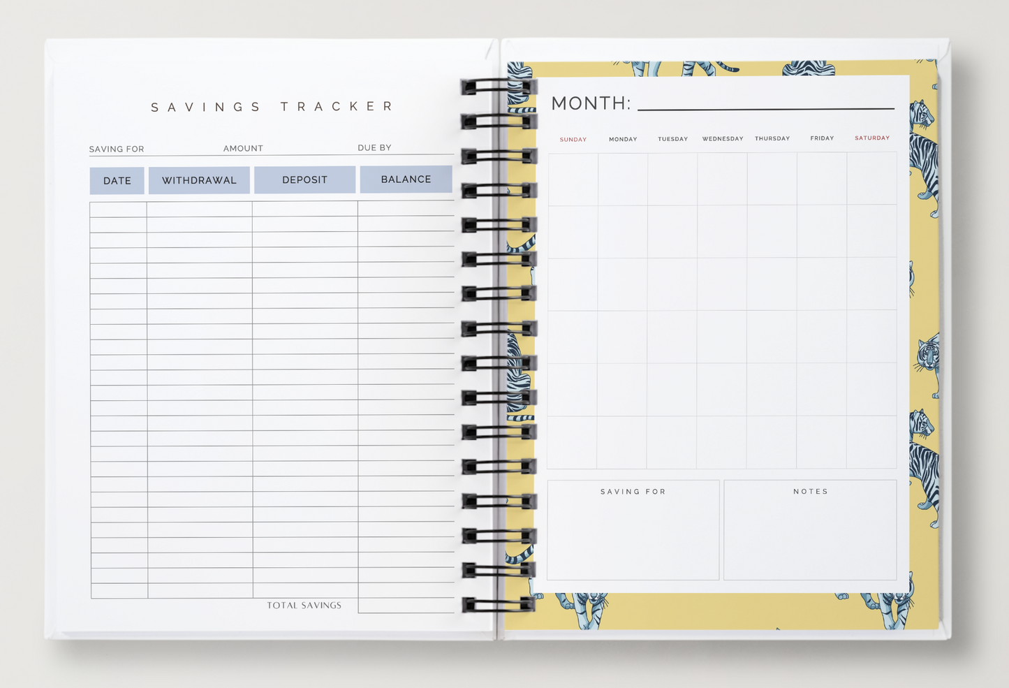 Undated Budget Planner | Spiral-Bound Finance Companion