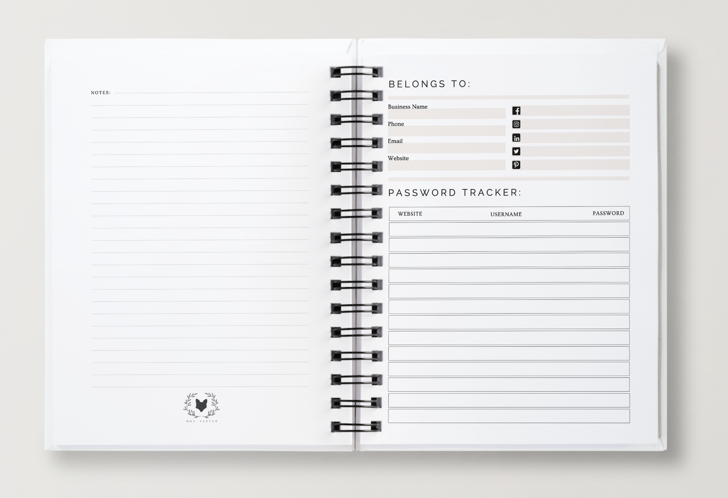 The Weekly Dashboard | Undated Spiral-Bound Weekly Annual Planner + Journal