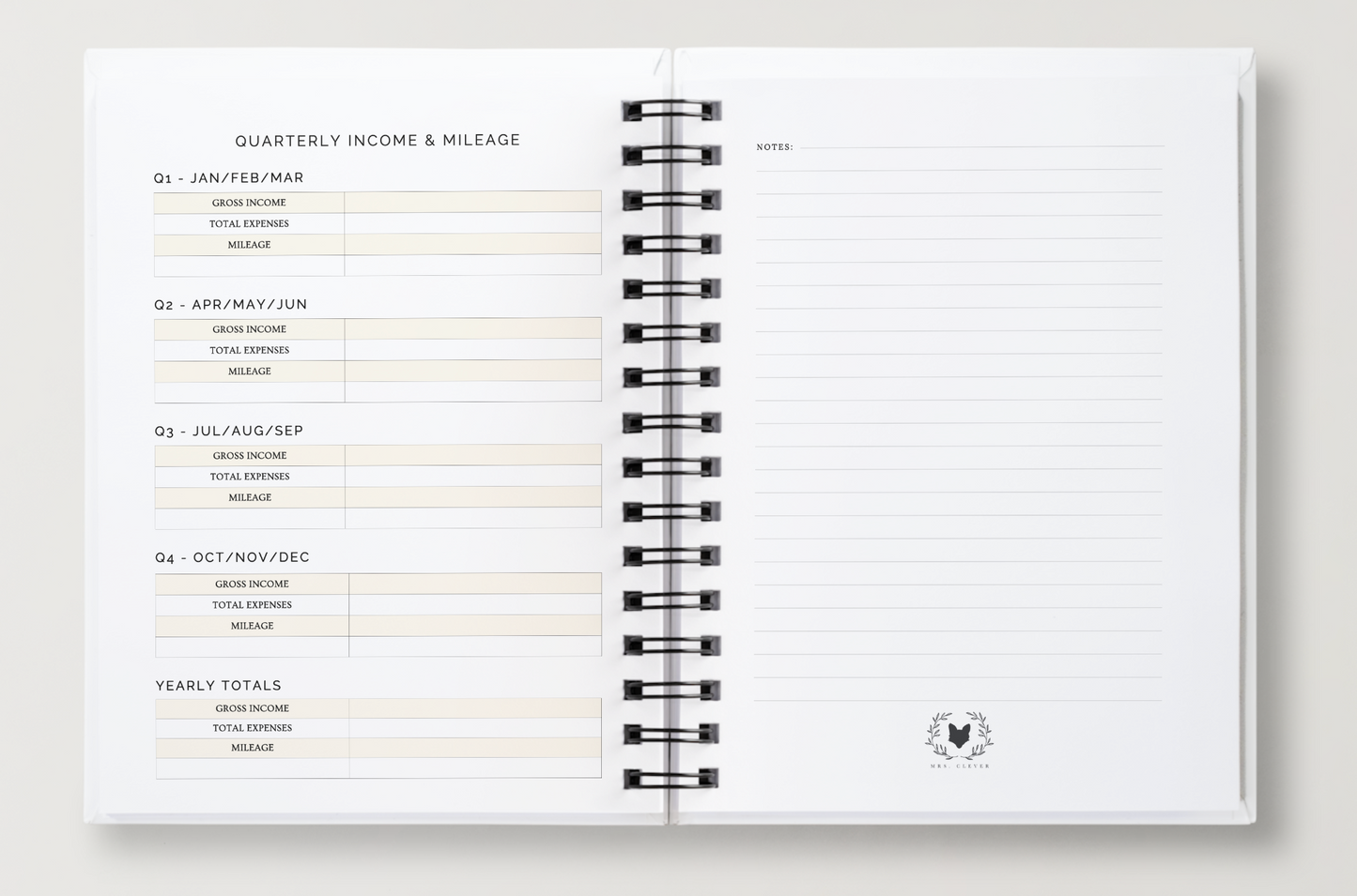The Weekly Dashboard | Undated Spiral-Bound Weekly Annual Planner + Journal