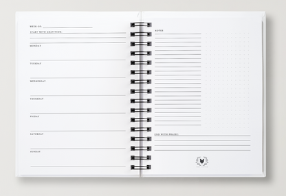 The Weekly Dashboard | Undated Spiral-Bound Weekly Annual Planner + Journal