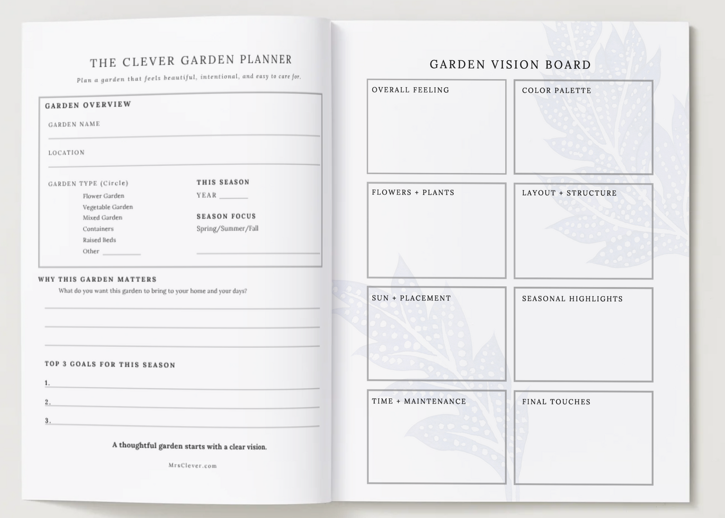 Garden Planner Insert- Letter Size - (Digital Download)