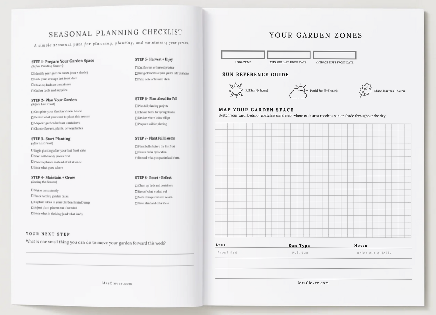 Garden Planner Insert- Letter Size - (Digital Download)