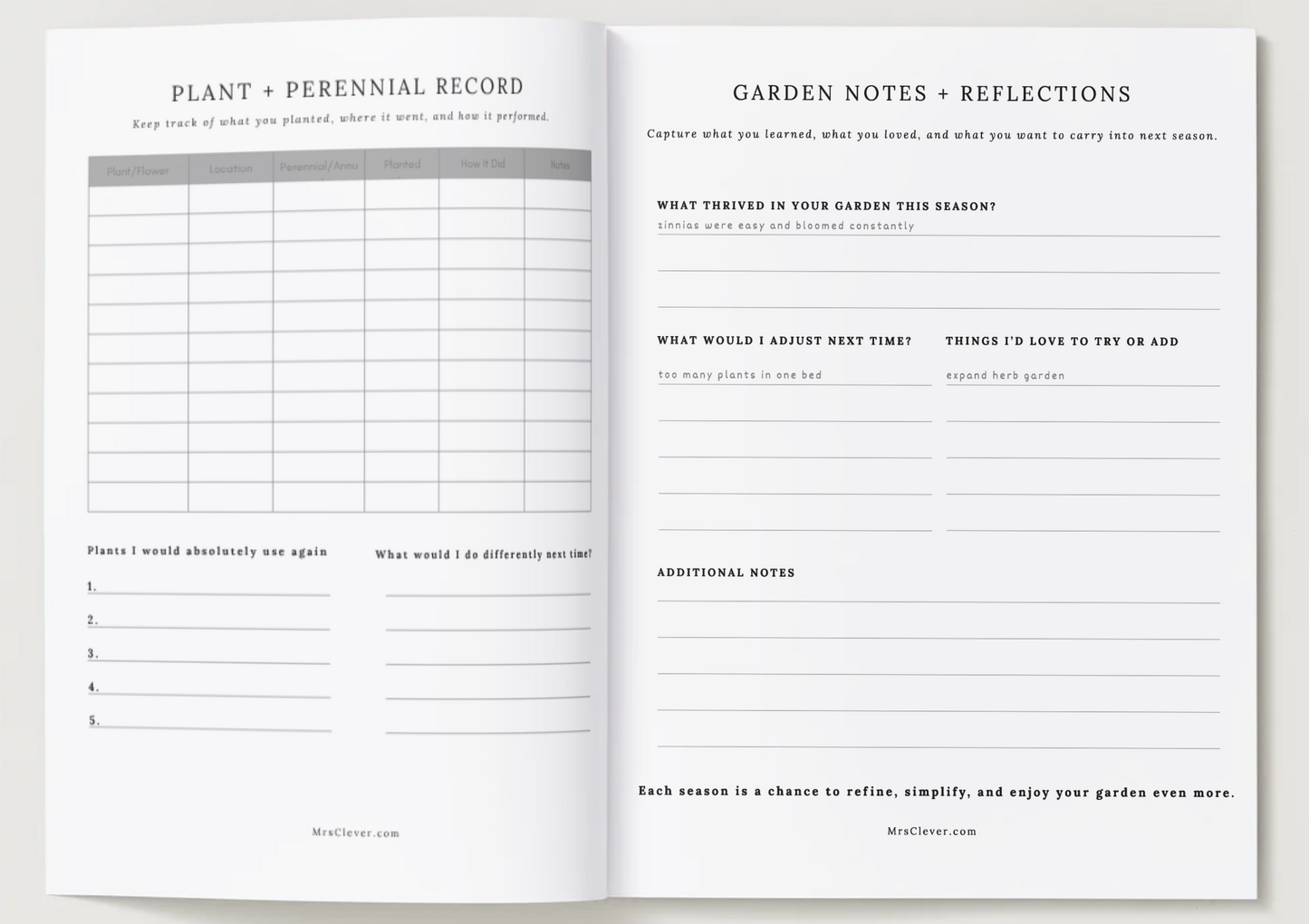 Garden Planner Insert- Letter Size - (Digital Download)
