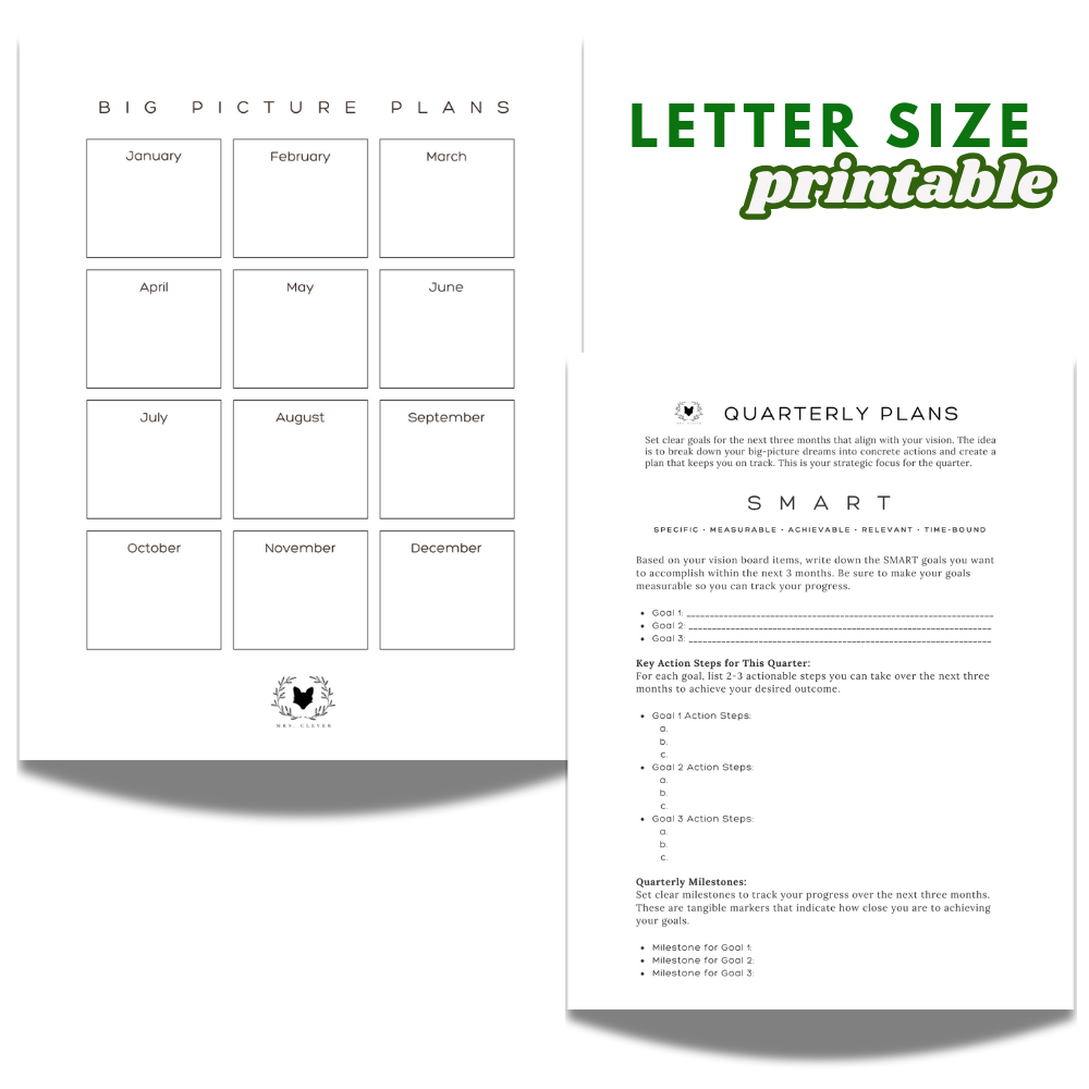 Big Picture Planning Pack: Letter Size (Digital Download)