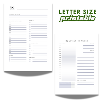 Letter Undated Printable Daily Dashboard (Digital Download)