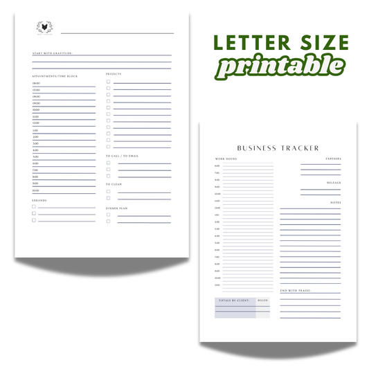 Letter Undated Printable Daily Dashboard (Digital Download)