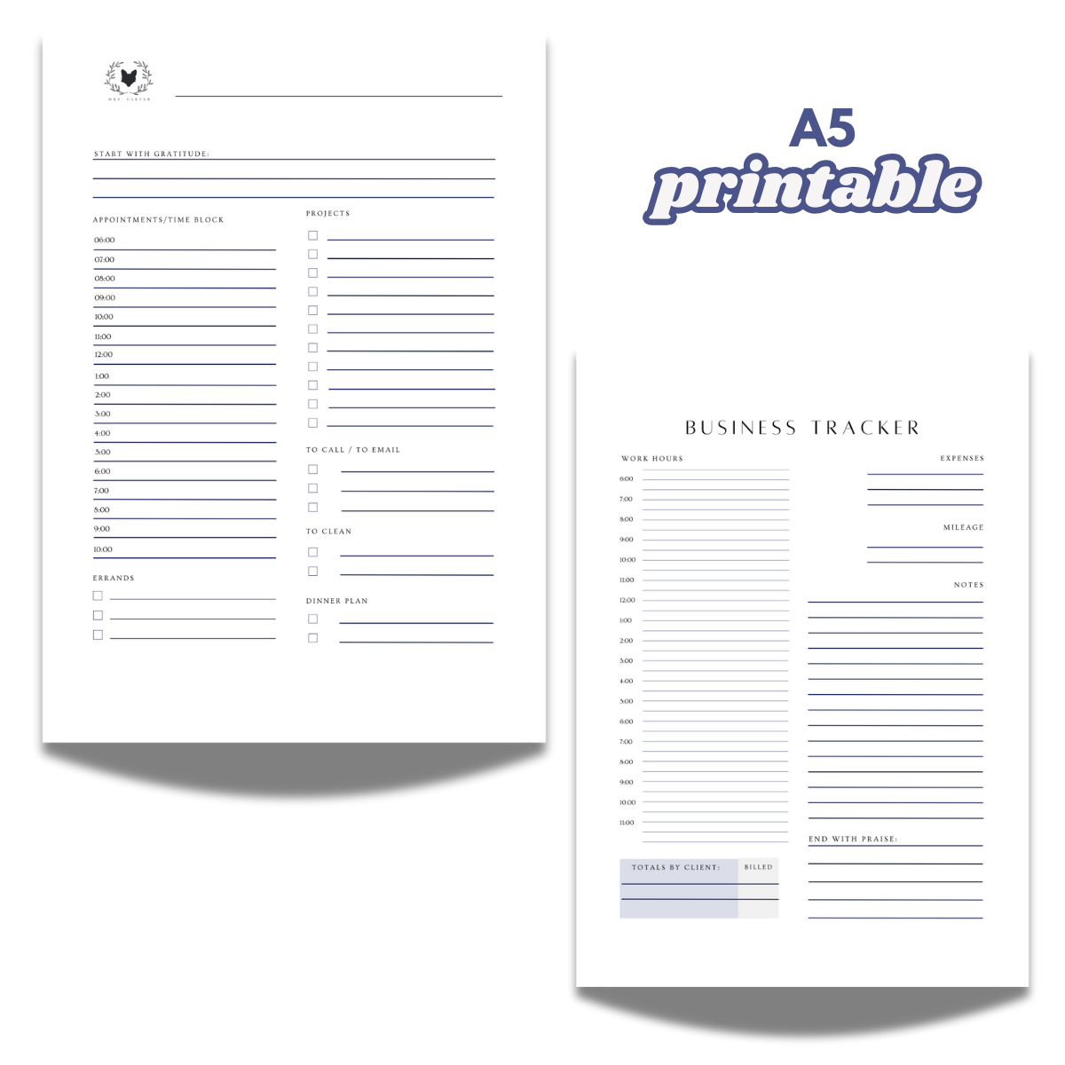 A5 Undated Printable Daily Dashboard (Digital Download)